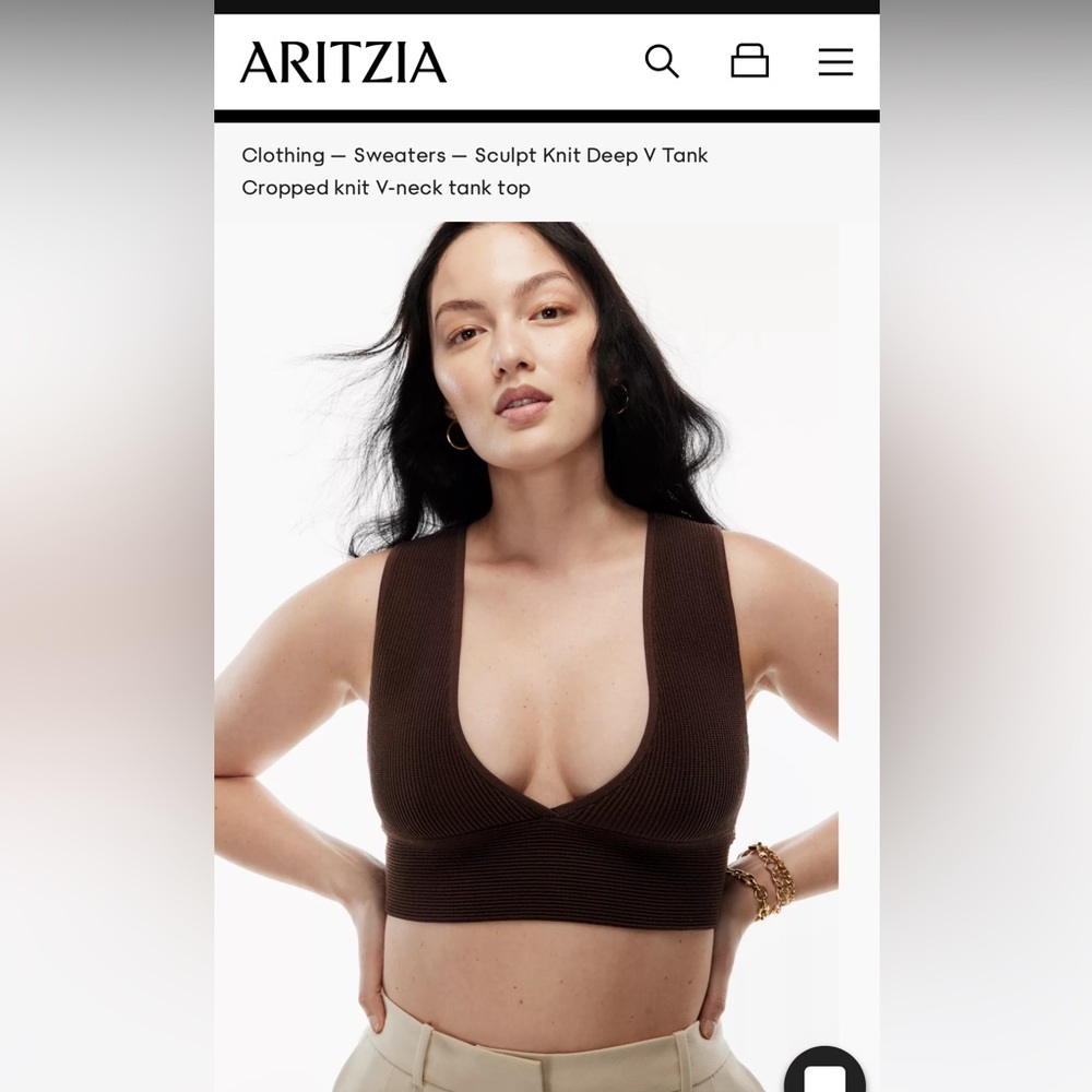 Babaton sculpt knit deep v tank